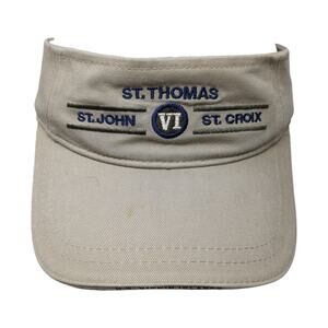 St. Thomas St. John St. Croix Strapback Visor Hat Beige One Size Outdoor